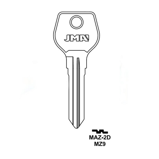 JMA MAZ-2D Key Blank Line Drawing Profile Image
