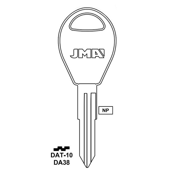 JMA DAT-10 Key Blank Line Drawing Profile Image