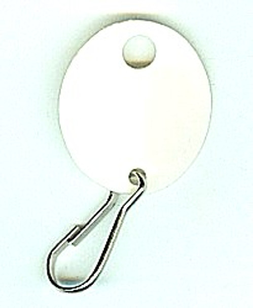 Lund 504 Key Tags, Oval White Blank  (100-Pack)