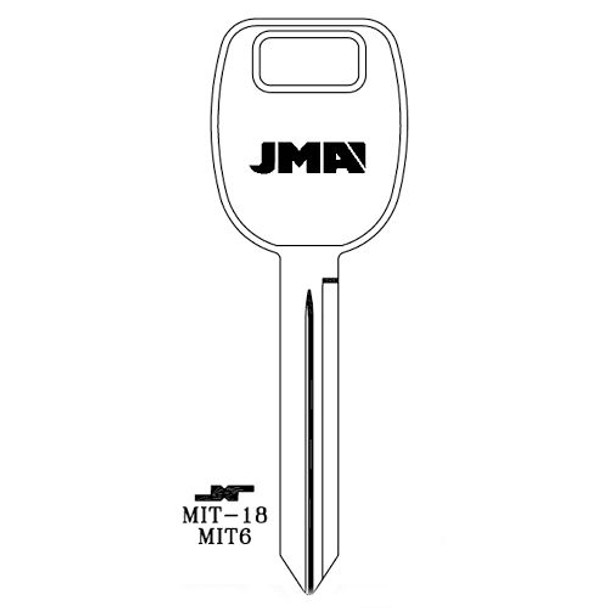 JMA MIT-18 Key Blank Line Drawing Profile Image