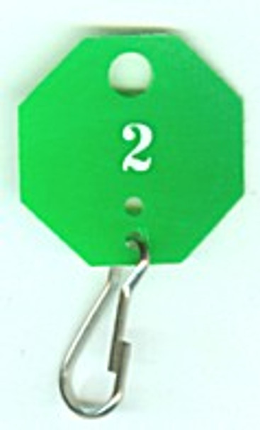 Lund 507-C Key Tags, Octagonal Green Numbered