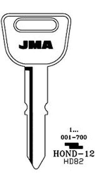 Key blank, JMA HOND12 for Honda HD82/X129