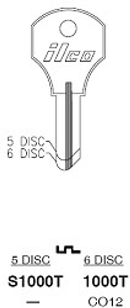 Ilco S1000T Key Blank for CCL