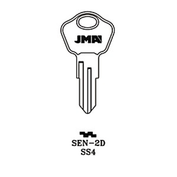 JMA SEN-2D Key Blank Line Drawing Profile Image