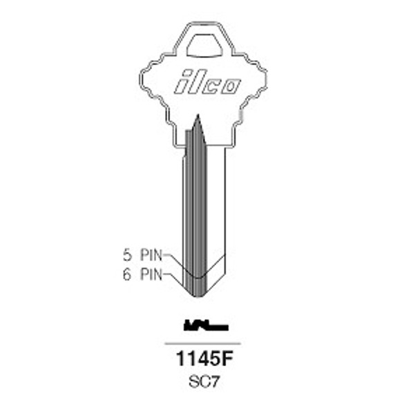 Ilco 1145F Profile Line Drawing