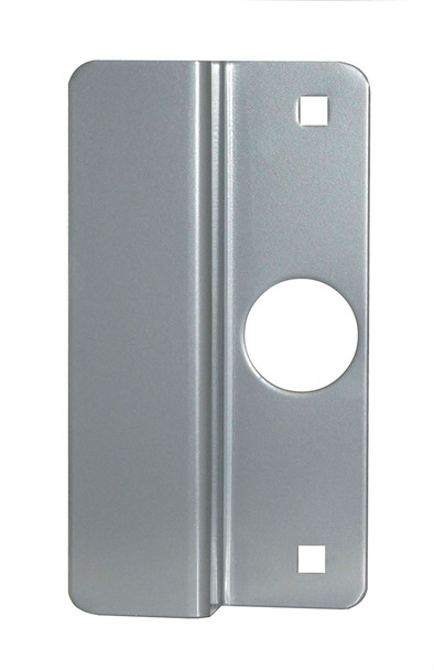 Don-Jo OLP 2650 SL latch guard for storefront aluminum door mortise cylinder lock.