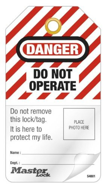 Master Lock S4801 Lockout Tag, Danger - Do Not Operate - Self Laminating (12-Pack)