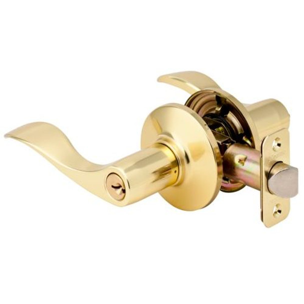 Master Lock WL0103 Entry Lock, Bright Brass Wave Lever, Keyed Different