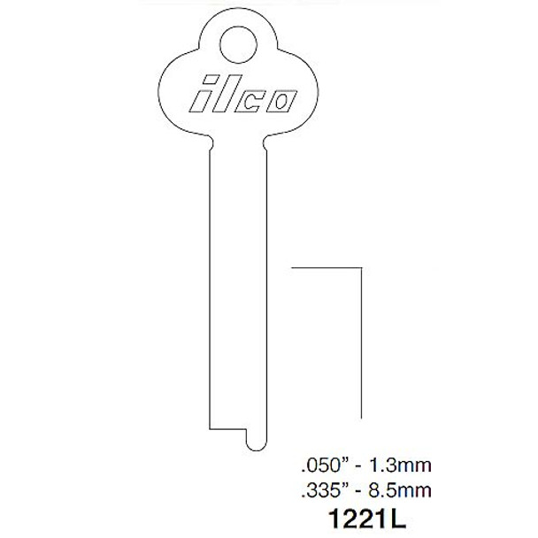 Ilco 1221L Key Blank Line Drawing Profile Image