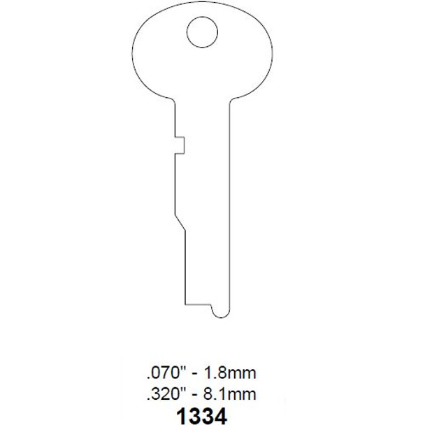 Key blank, Ilco 1334, Unican Safe Lock