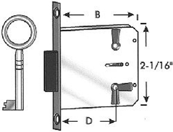 Major Mfg MS-665-45 Furniture Lock, 665/45