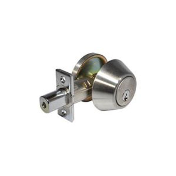 LSDA 20-32D Single Cylinder Deadbolt, Kwikset Keyway, Stainless Steel Finish, Keyed Different