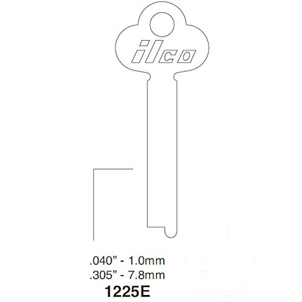 Ilco 1225E Key Blank Line Drawing Profile