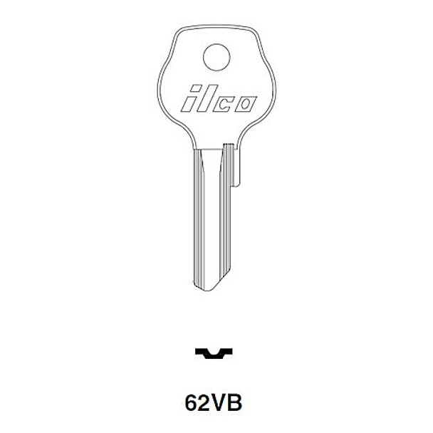 Key blank, Ilco 62VB for VW, Porsche