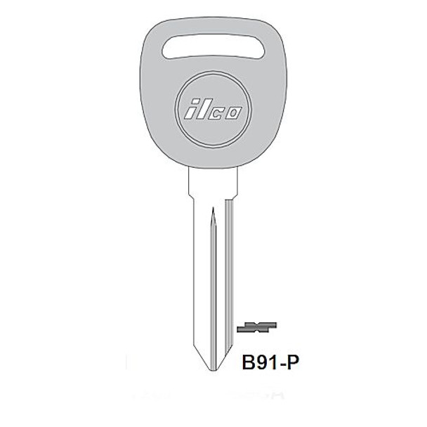 Ilco B91P Key Blank Line Drawing Profile Image