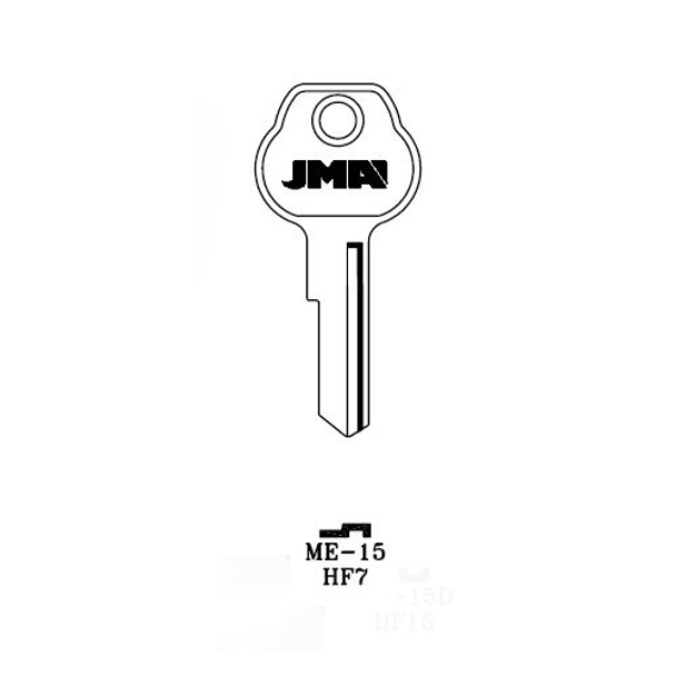 JMA ME-15 Key Blank Line Drawing Profile Image