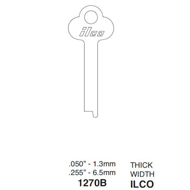 Ilco 1270B Key Blank Line Drawing Profile Image