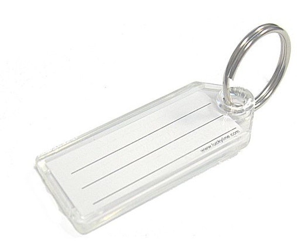 Lucky Line 10400-10 Clear Key Tags with Split Ring, 100/Box