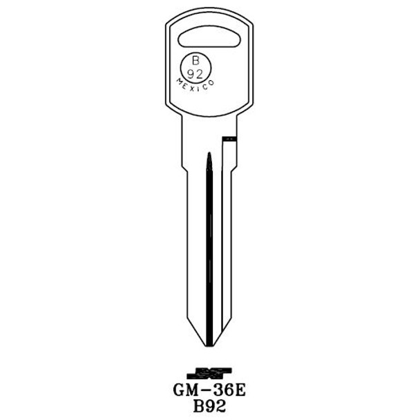 Key Blank, JMA GM36E for GM B92/P1109