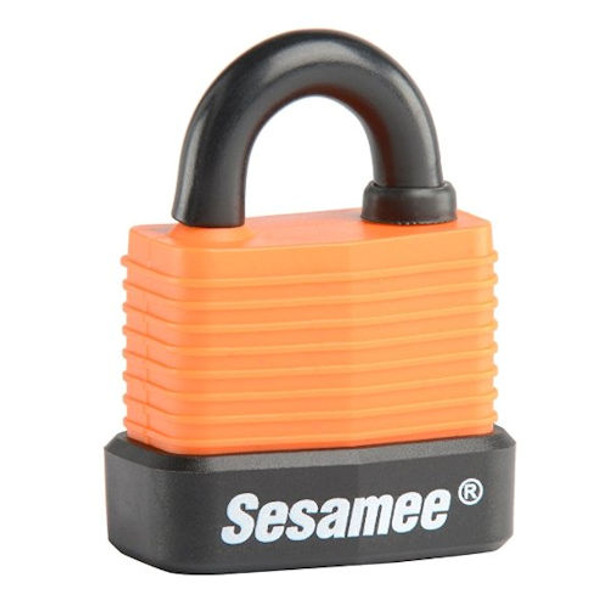 Weather Covered Padlock, Sesamee K45110-Orange