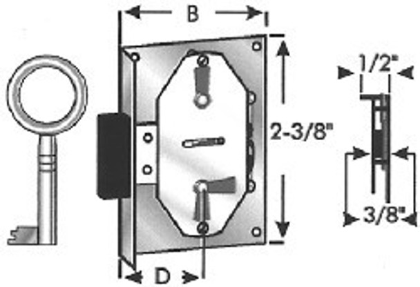 Half Mortise Lock, 649/25