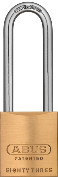 Abus 83/45-3000 Brass Body 4" Shackle Padlock, Schlage C-L, Zero Bitted