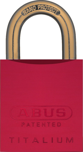 Abus 83AL/45 Red Padlock with Brass Shackle, Custom Keyed