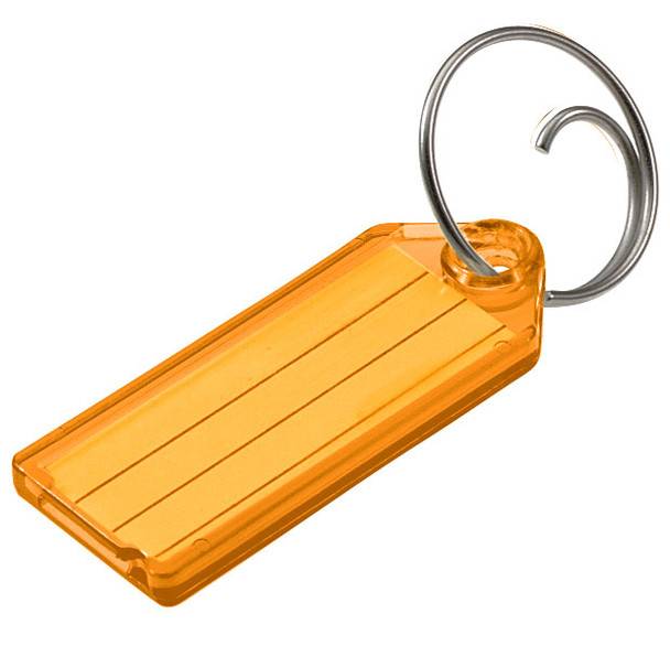 Lucky Line 12300-50 Orange Key Tag with Tang Ring (Singles)