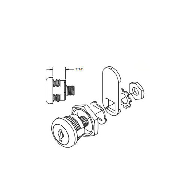 Cam Lock, 7/16 C651XS KA LS300 (65105)