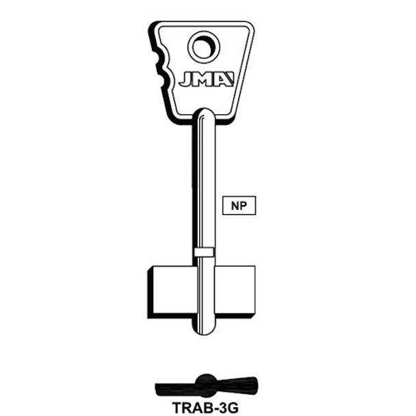 JMA TRAB-3G Key Blank Double Bit Style, Trabex