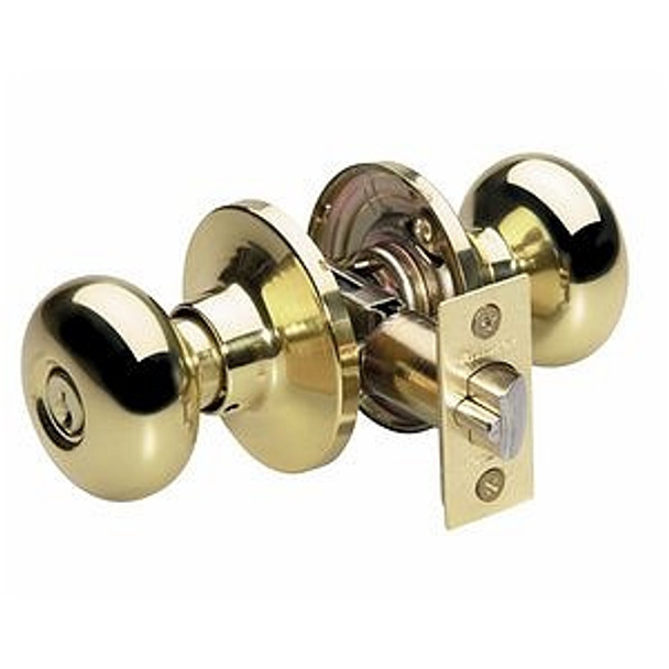 Master Lock BCO0103 Entry Lock, Bright Brass Biscuit, Keyed Alike (4-Pack)