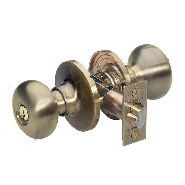 Master Lock BCO0105 Entry Lock, Antique Brass Biscuit, Keyed Alike (3-Pack)