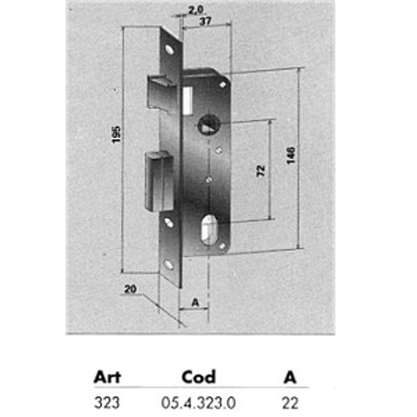 MTS Papaiz 323 Mortise Lock Body