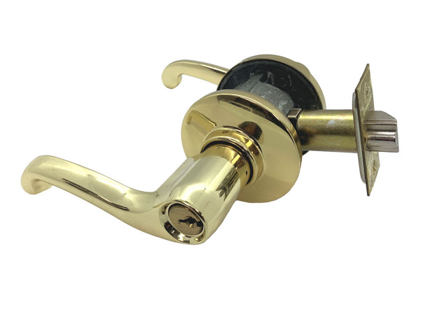 Schlage S51 FLA Left Hand Wave Entry Lever, Bright Brass (Return)