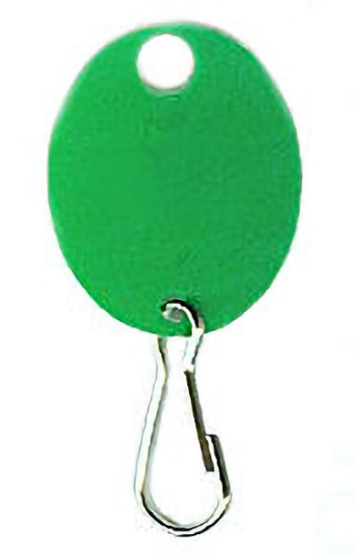 Lund 504-C Green Oval Unnumbered Tag with Clip