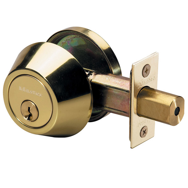 Master Lock DSO0603 Deadbolt, S/C Bright Brass SC1, Custom Keyed