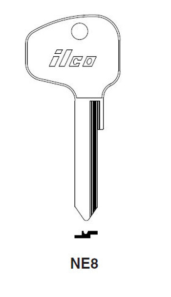 Ilco NE-8 Key Blank Line Drawing Profile Image