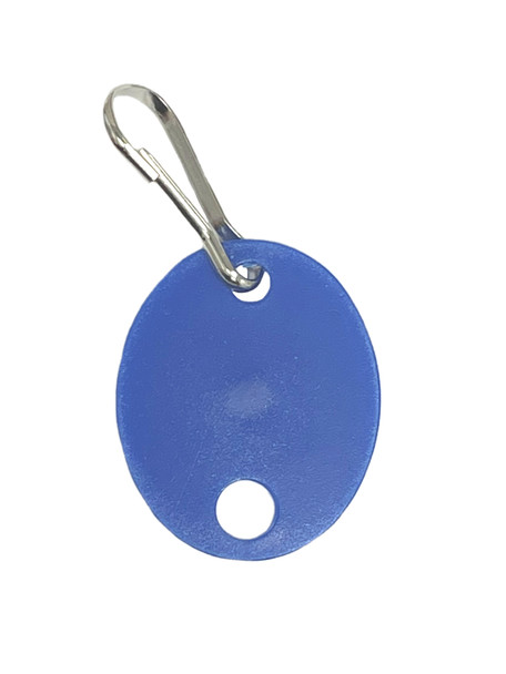 Lucky Line 258030 blue oval tag with snap clip
