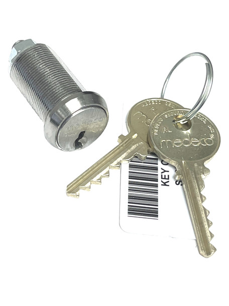 Medeco Cam Lock shown with 2 keys