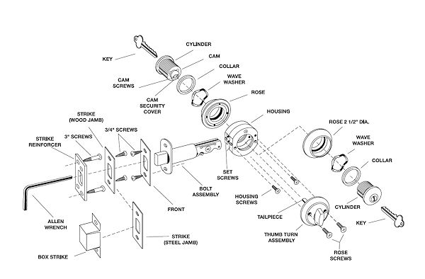 ilco deadbolt lock two cylinder