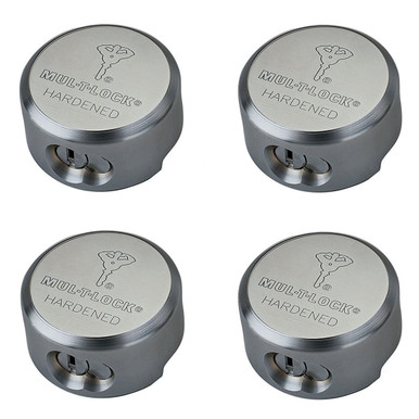 Mul-T-Lock 206SP-TR100-A(4) Round Puck Padlock Keyed Alike (4-Pack)