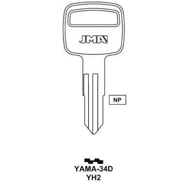 JMA YAMA-34D Key Blank, Yamaha Outboard YH2