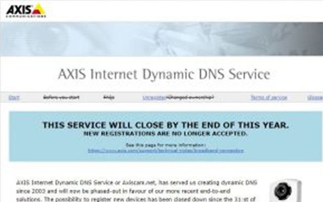 Axiscam.net - a DDNS service for Axis IP cameras - being phased-out