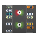 Image illustrating the LED indicators depending on parking spaces