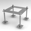 Standard 4 stud root foundation for flange mounted CCTV towers & columns