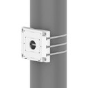 Hanwha Vision SBP-150PMW pole mount mounted with steel straps
