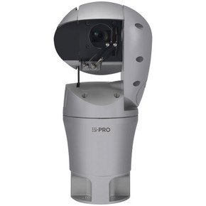 i-PRO SUD638 outdoor AeroPTZ camera face on - grey