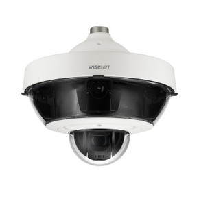 Hanwha Vision PNM-9322VQP photographed head on Hanwha Vision PNM-9322VQP photographed head on