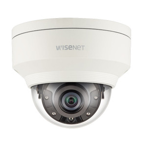 Hanwha Vision XNV-8040R outdoor vandal-resistant dome IP camera front facing view