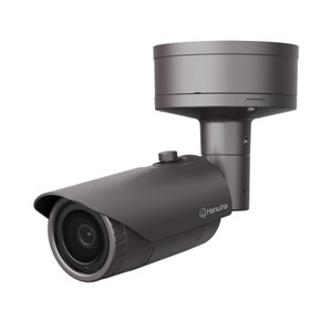 Hanwha Vision XNO-8040R outdoor vandal-resistant bullet IP camera angled left